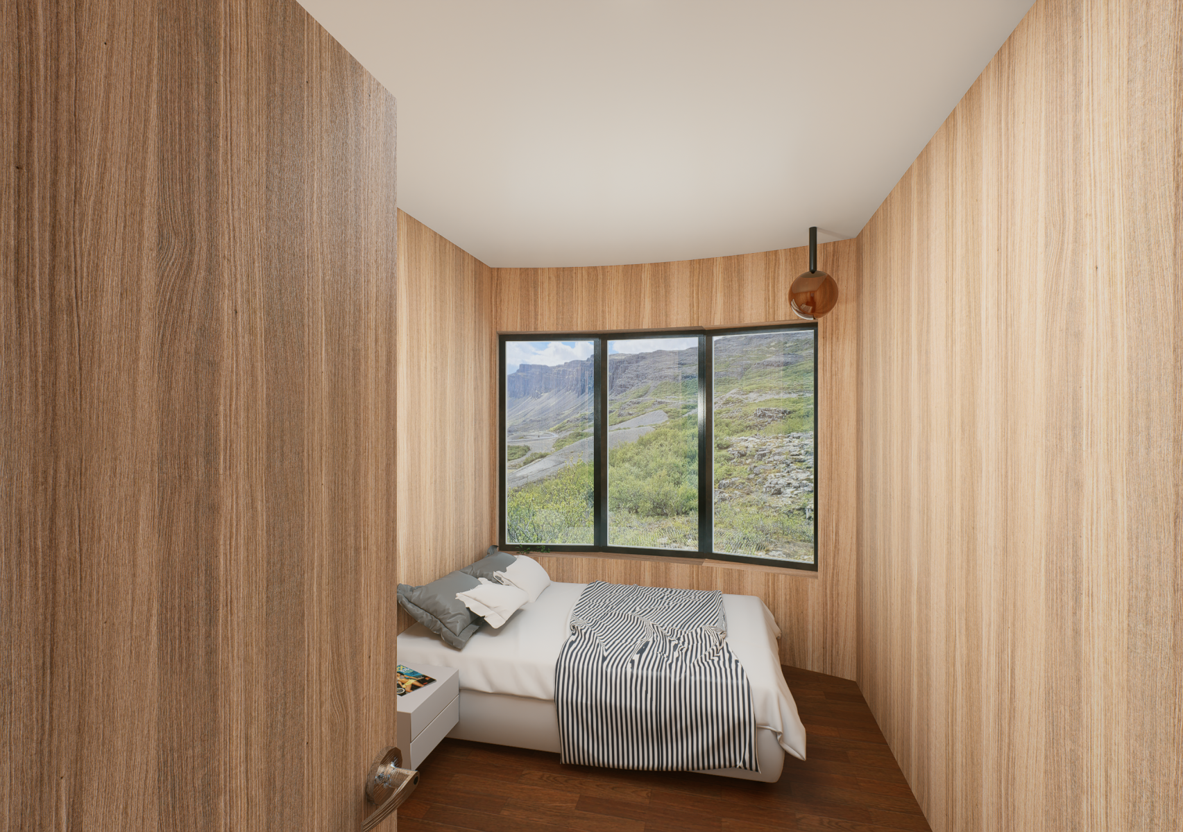 Wheelchair accesssible cabin -  bedroom (bed for illustration only) Wheelchair accesssible cabin -  bedroom (bed for illustration only)